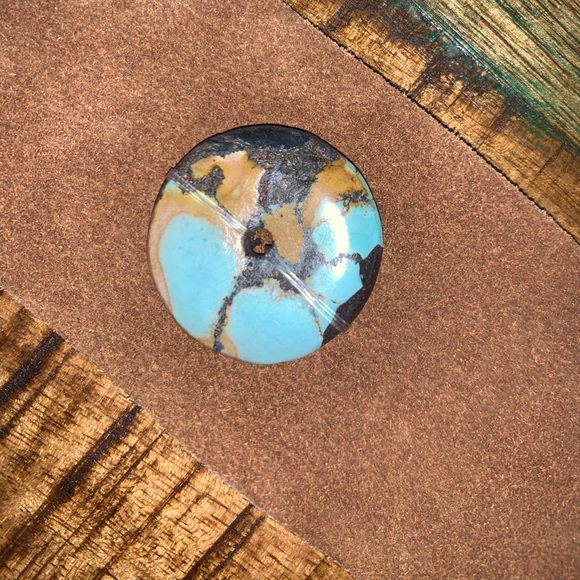 VNTG BELT. suede and turquoise tie. - Picture 5 of 10